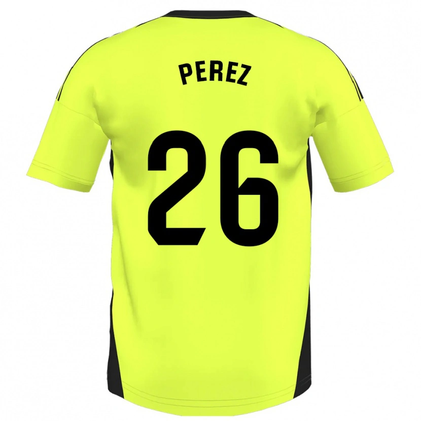 Danxen Hombre Camiseta Pablo Pérez #26 Amarillo Fluorescente 2ª Equipación 2025/26 La Camisa