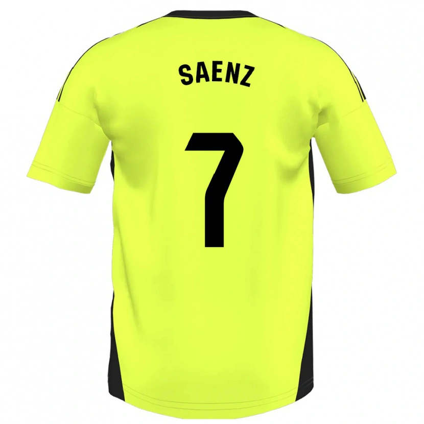 Danxen Hombre Camiseta Raúl Sáenz #7 Amarillo Fluorescente 2ª Equipación 2025/26 La Camisa