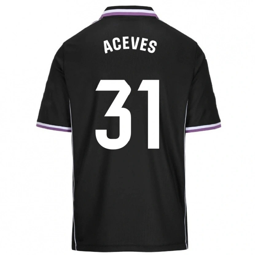 Danxen Hombre Camiseta Álvaro Aceves #31 Morado Negro 2ª Equipación 2025/26 La Camisa