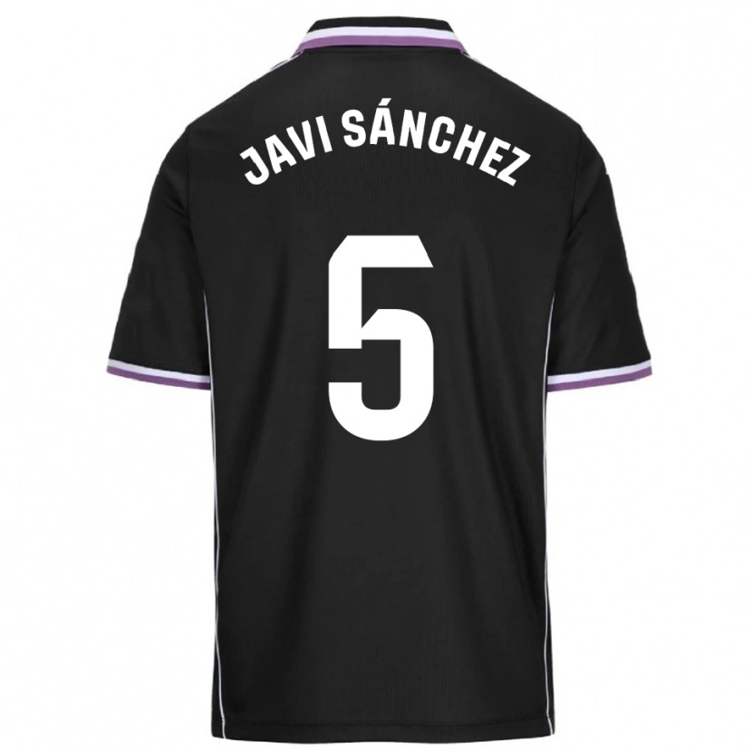 Danxen Hombre Camiseta Javi Sánchez #5 Morado Negro 2ª Equipación 2025/26 La Camisa