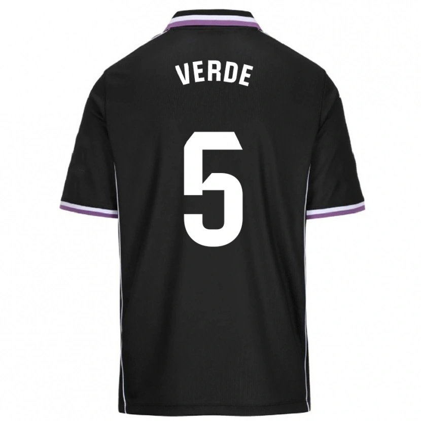 Danxen Hombre Camiseta Adrián Verde #5 Morado Negro 2ª Equipación 2025/26 La Camisa