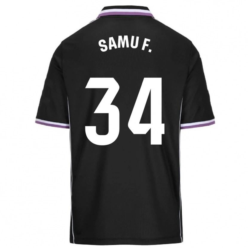 Danxen Hombre Camiseta Samu Fernández #34 Morado Negro 2ª Equipación 2025/26 La Camisa