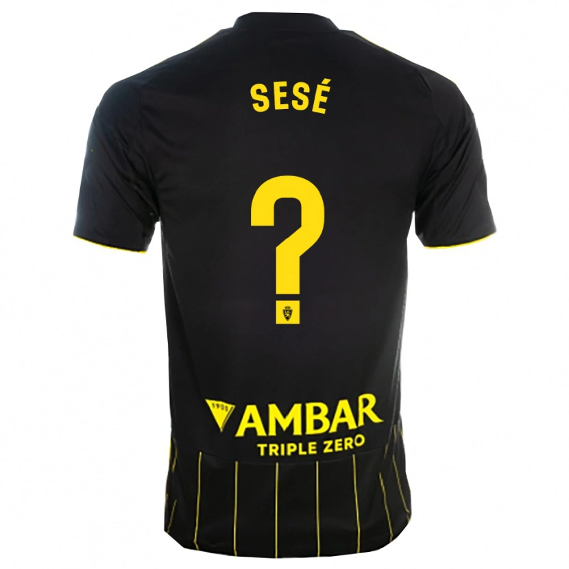 Danxen Hombre Camiseta Manu Sesé #0 Negro Amarillo 2ª Equipación 2025/26 La Camisa