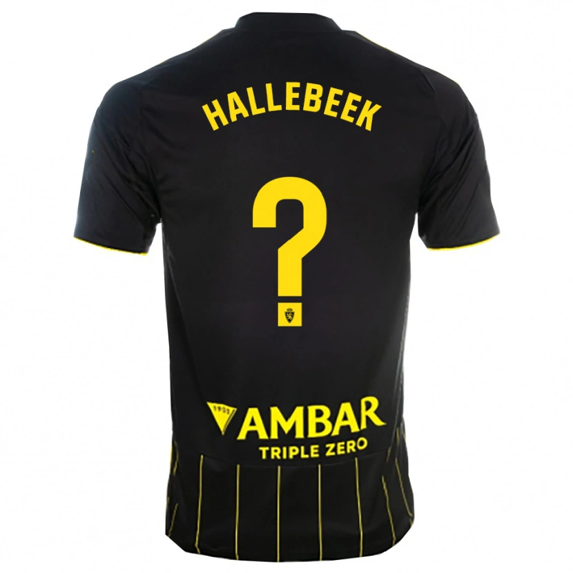 Danxen Hombre Camiseta Boaz Hallebeek #0 Negro Amarillo 2ª Equipación 2025/26 La Camisa