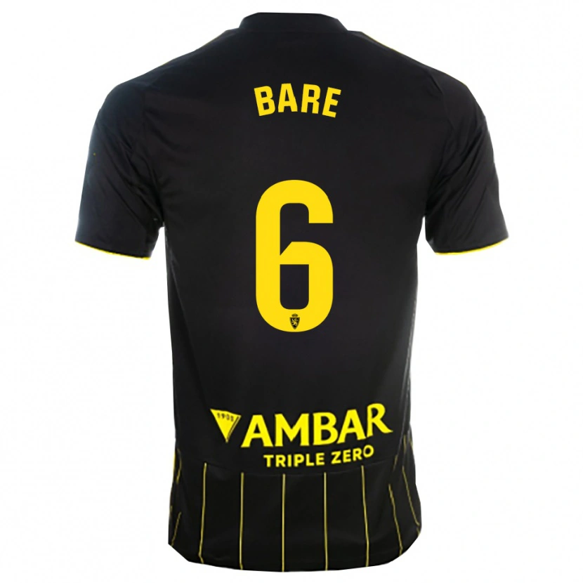 Danxen Hombre Camiseta Keidi Bare #6 Negro Amarillo 2ª Equipación 2025/26 La Camisa