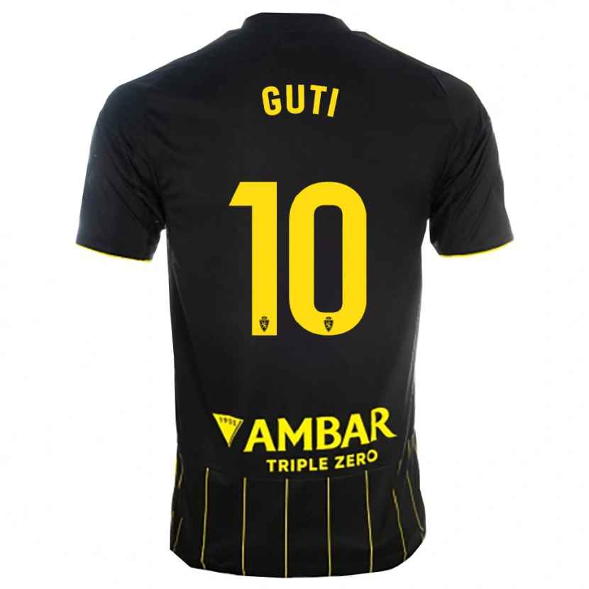 Danxen Hombre Camiseta Raúl Guti #10 Negro Amarillo 2ª Equipación 2025/26 La Camisa