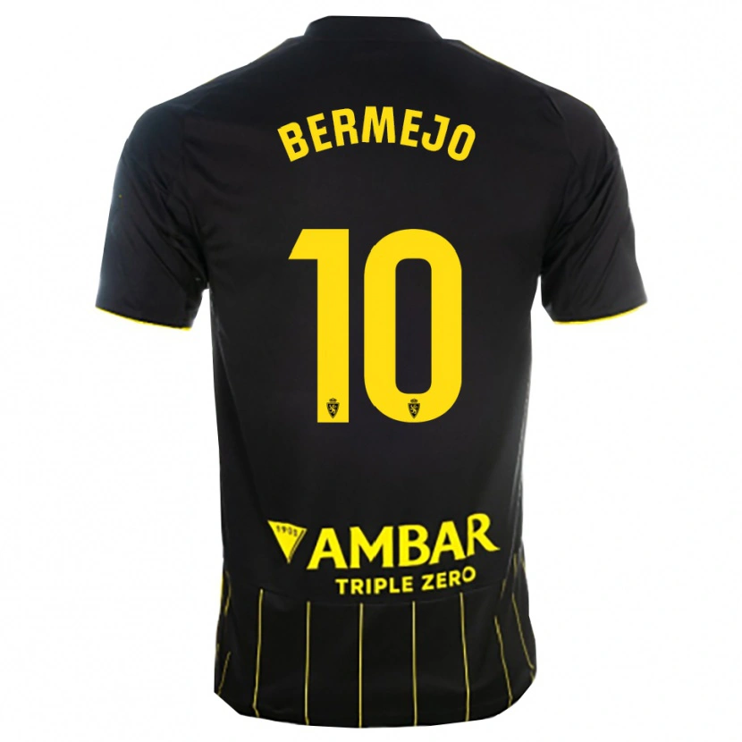 Danxen Hombre Camiseta Sergio Bermejo #10 Negro Amarillo 2ª Equipación 2025/26 La Camisa