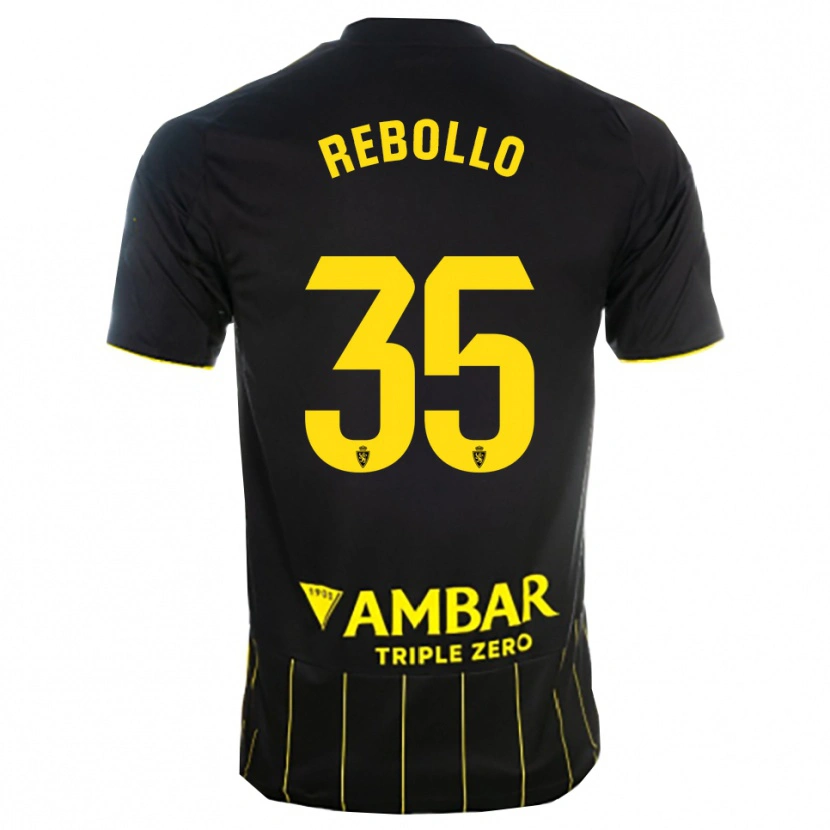 Danxen Hombre Camiseta Dani Rebollo #35 Negro Amarillo 2ª Equipación 2025/26 La Camisa