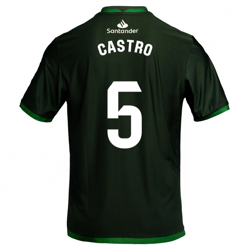 Danxen Hombre Camiseta Javi Castro #5 Verde Oscuro 2ª Equipación 2025/26 La Camisa