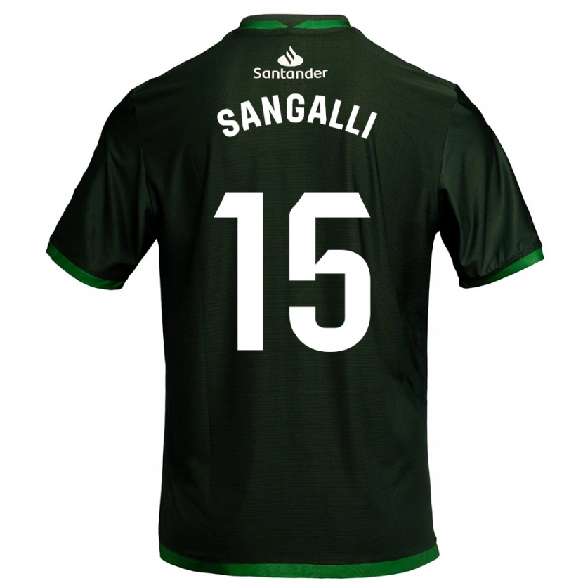 Danxen Hombre Camiseta Marco Sangalli #15 Verde Oscuro 2ª Equipación 2025/26 La Camisa