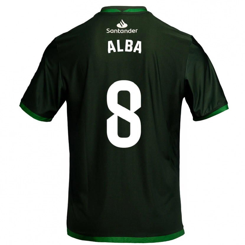 Danxen Hombre Camiseta Alba Luzuriaga Albelda #8 Verde Oscuro 2ª Equipación 2025/26 La Camisa