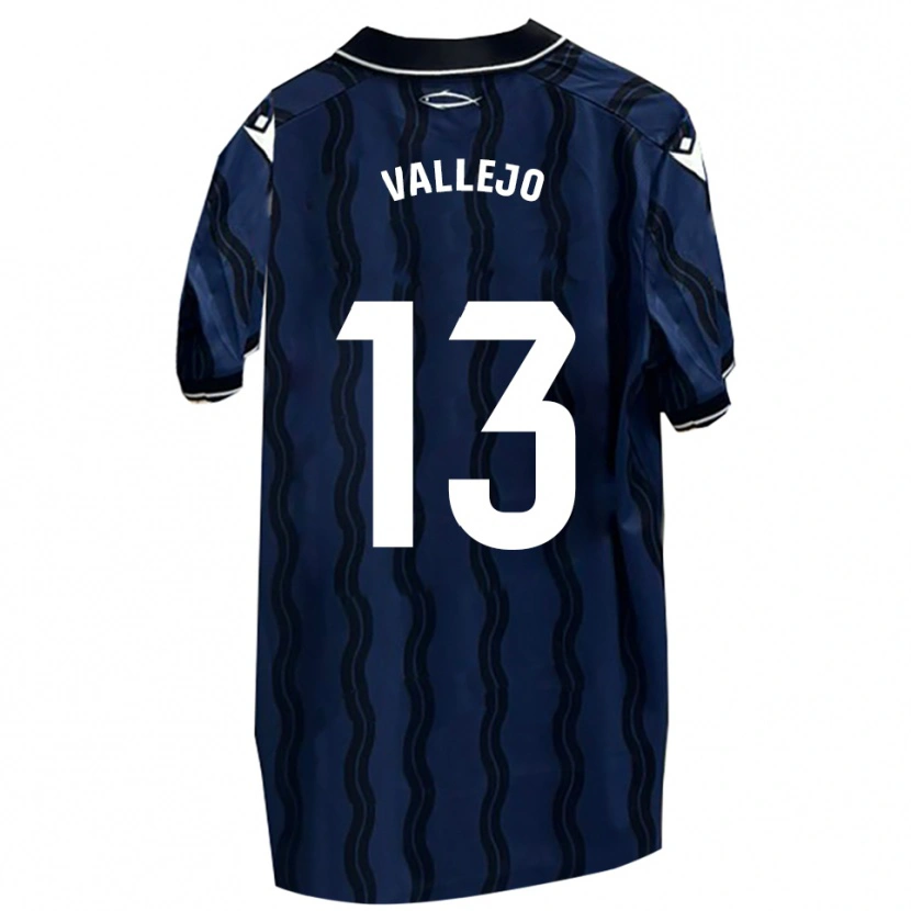 Danxen Hombre Camiseta Guillermo Vallejo #13 Azul Oscuro Negro 2ª Equipación 2025/26 La Camisa