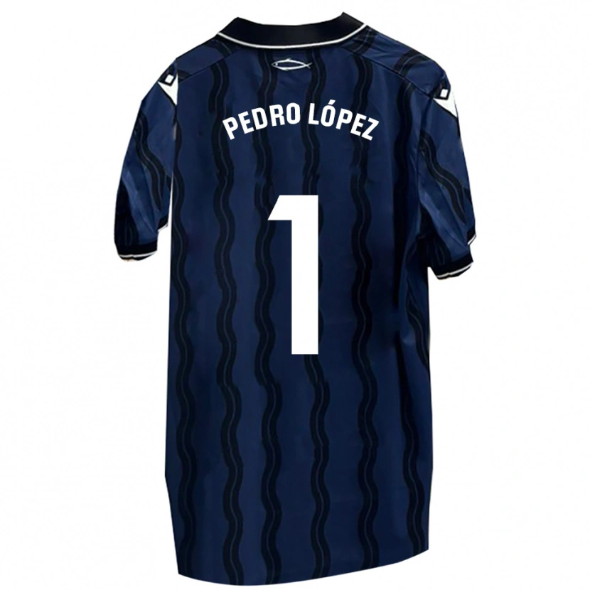 Danxen Hombre Camiseta Pedro López #1 Azul Oscuro Negro 2ª Equipación 2025/26 La Camisa