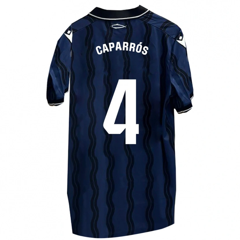 Danxen Hombre Camiseta Albert Caparrós #4 Azul Oscuro Negro 2ª Equipación 2025/26 La Camisa