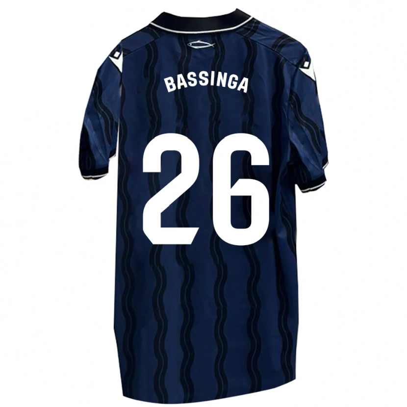 Danxen Hombre Camiseta Aboubacar Bassinga #26 Azul Oscuro Negro 2ª Equipación 2025/26 La Camisa