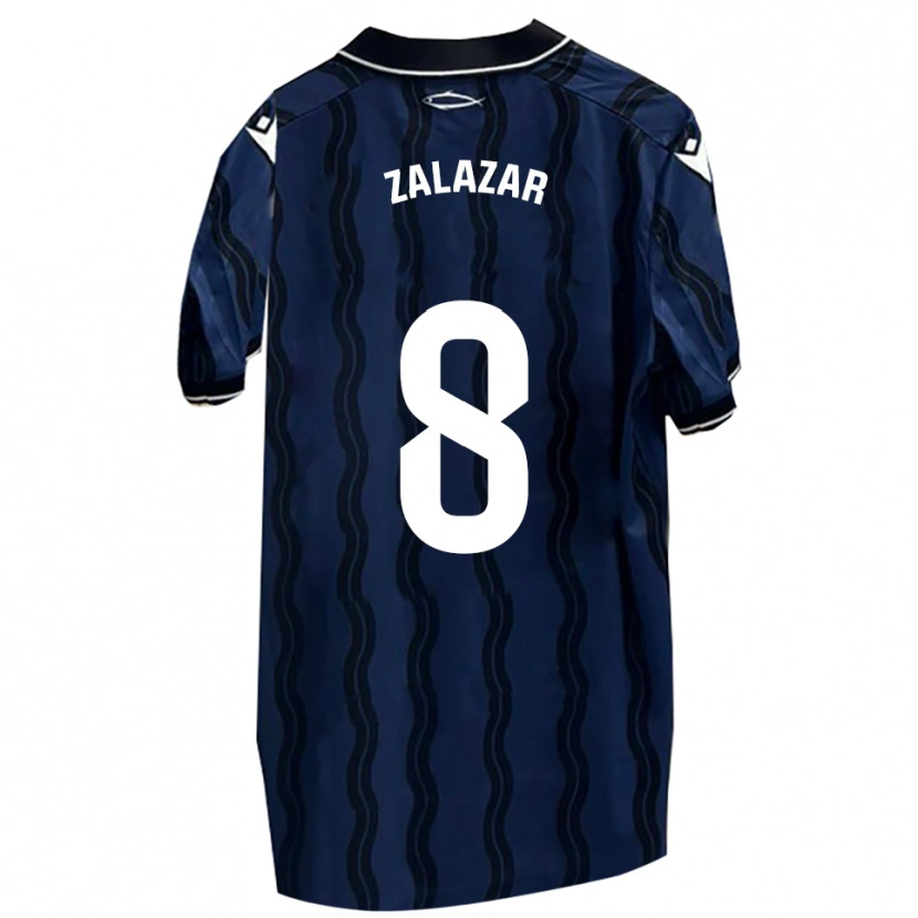 Danxen Hombre Camiseta Kuki Zalazar #8 Azul Oscuro Negro 2ª Equipación 2025/26 La Camisa