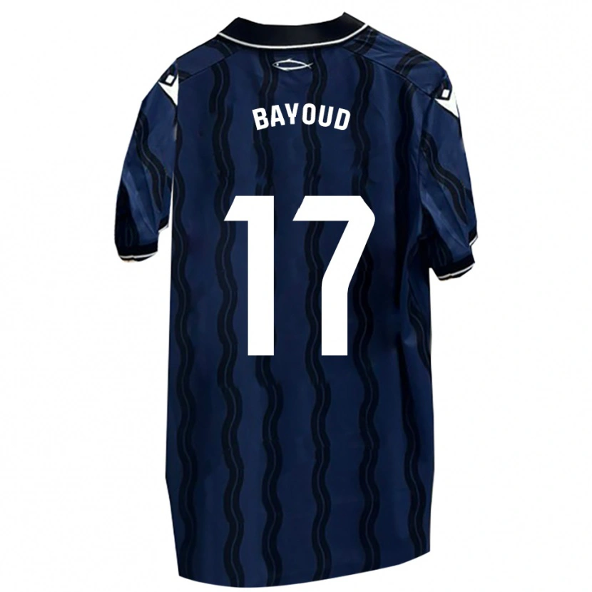 Danxen Hombre Camiseta Taufek Bayoud #17 Azul Oscuro Negro 2ª Equipación 2025/26 La Camisa