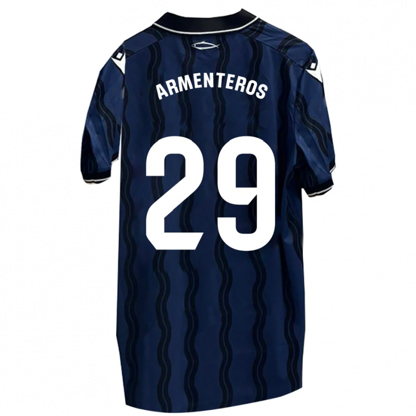 Danxen Hombre Camiseta Víctor Armenteros #29 Azul Oscuro Negro 2ª Equipación 2025/26 La Camisa