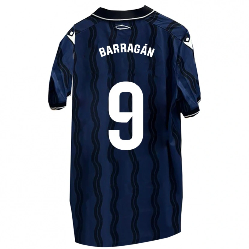 Danxen Hombre Camiseta Juan Barragán #9 Azul Oscuro Negro 2ª Equipación 2025/26 La Camisa