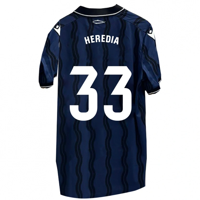 Danxen Hombre Camiseta Juanpe Heredia #33 Azul Oscuro Negro 2ª Equipación 2025/26 La Camisa