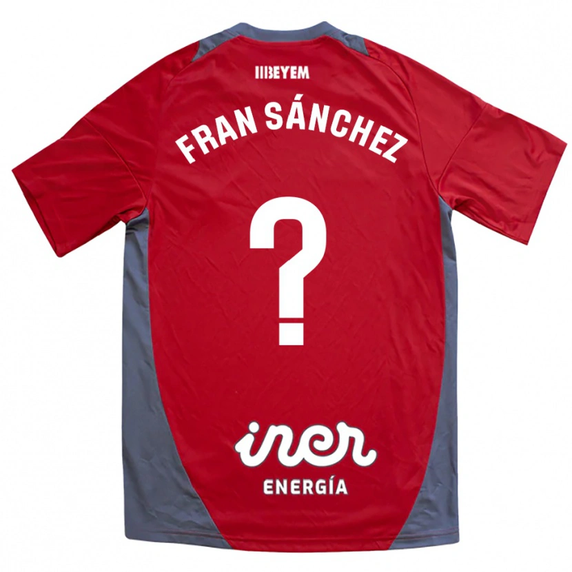 Danxen Hombre Camiseta Fran Sánchez #0 Rojo Gris 2ª Equipación 2025/26 La Camisa