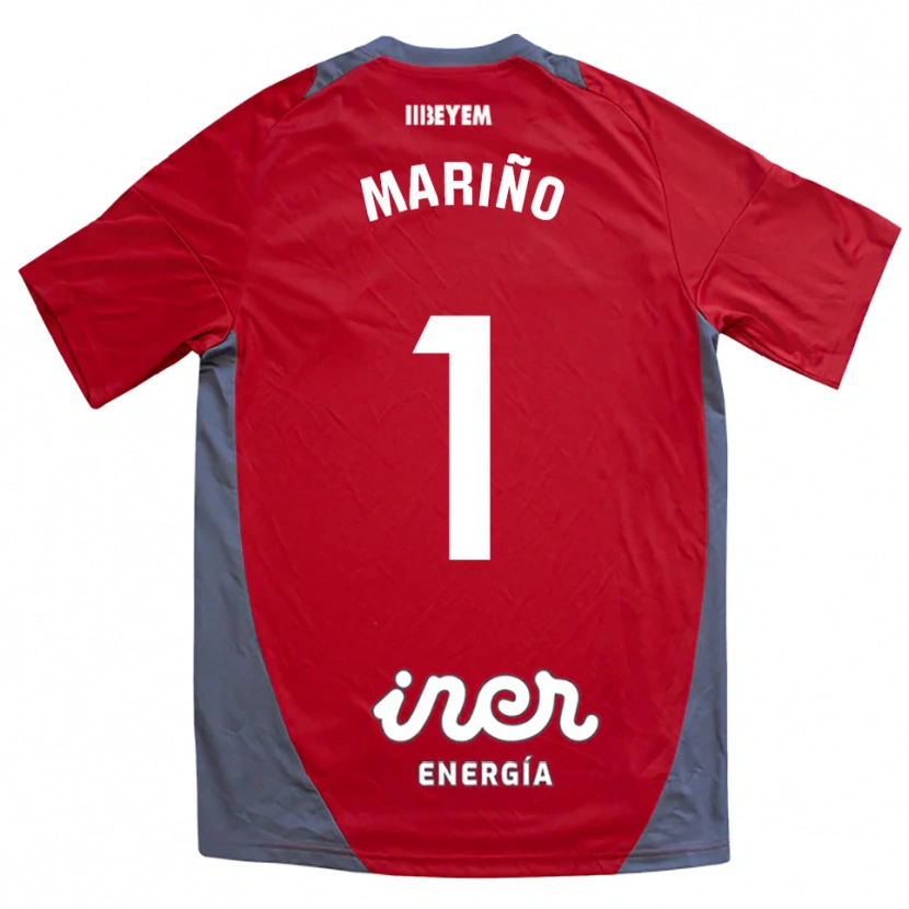 Danxen Hombre Camiseta Diego Mariño #1 Rojo Gris 2ª Equipación 2025/26 La Camisa