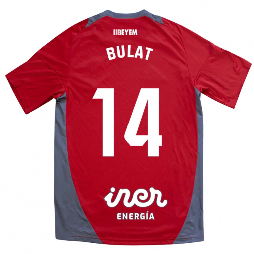 Danxen Hombre Camiseta Artiom Bulat #14 Rojo Gris 2ª Equipación 2025/26 La Camisa