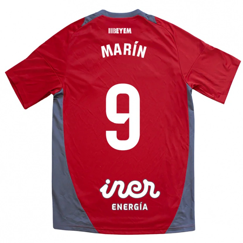 Danxen Hombre Camiseta Higinio Marín #9 Rojo Gris 2ª Equipación 2025/26 La Camisa