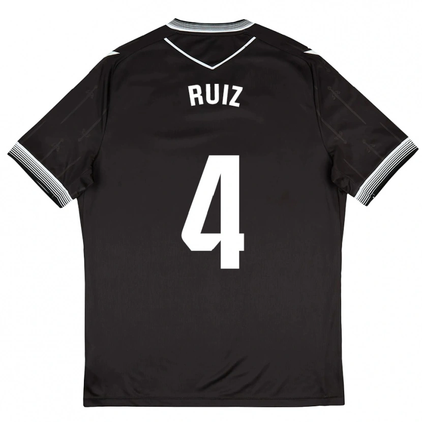 Danxen Hombre Camiseta Dani Ruiz #4 Negro Blanco 2ª Equipación 2025/26 La Camisa