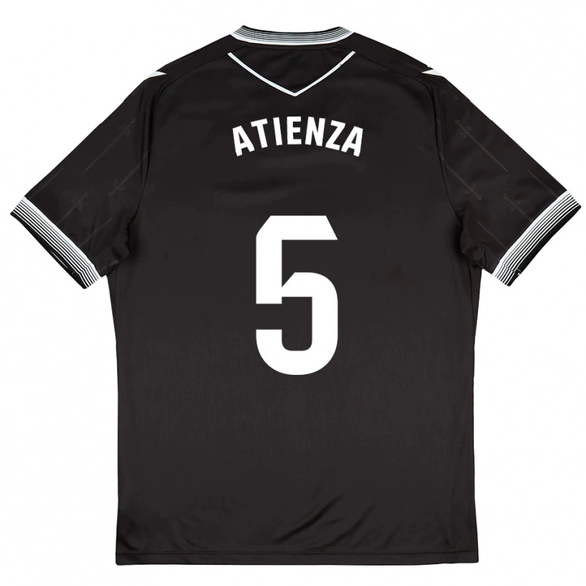Danxen Hombre Camiseta Miguel Atienza #5 Negro Blanco 2ª Equipación 2025/26 La Camisa