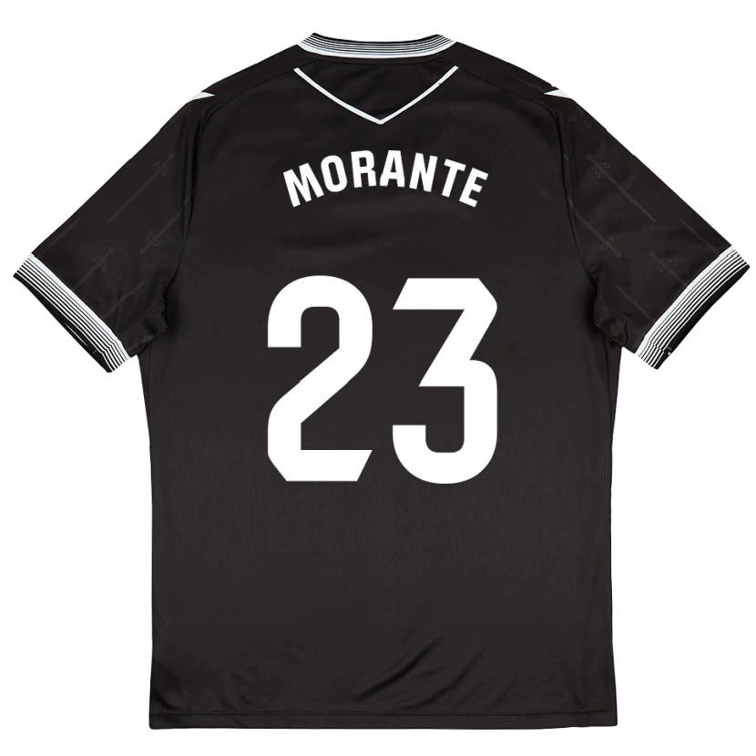 Danxen Hombre Camiseta Iván Morante #23 Negro Blanco 2ª Equipación 2025/26 La Camisa