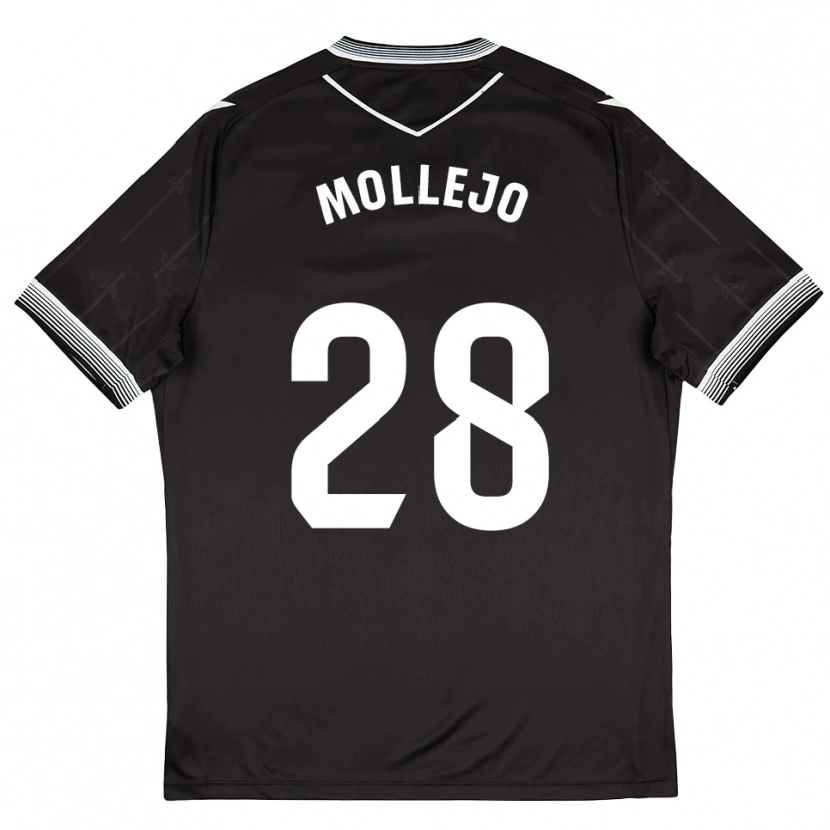 Danxen Hombre Camiseta Víctor Mollejo #28 Negro Blanco 2ª Equipación 2025/26 La Camisa