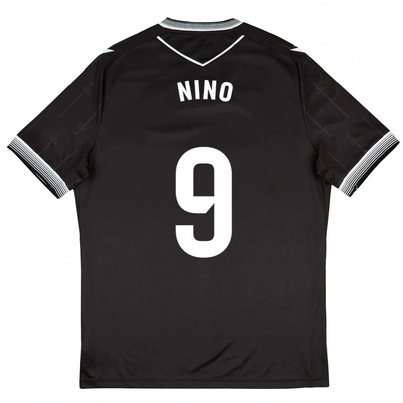 Danxen Hombre Camiseta Fer Niño #9 Negro Blanco 2ª Equipación 2025/26 La Camisa