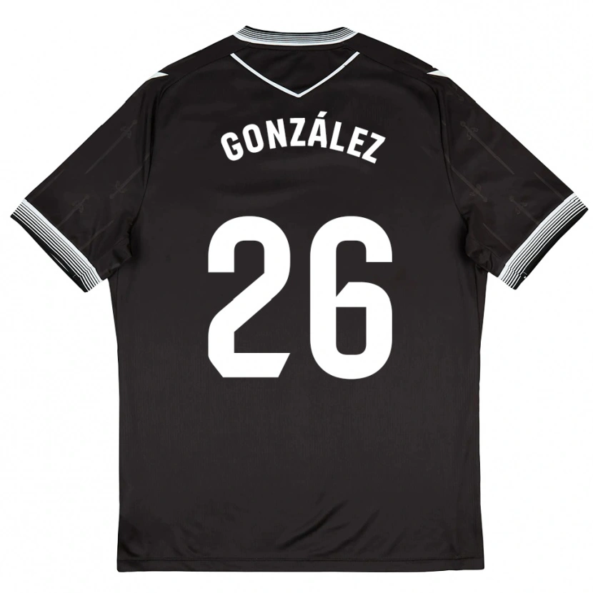 Danxen Hombre Camiseta Diego González #26 Negro Blanco 2ª Equipación 2025/26 La Camisa