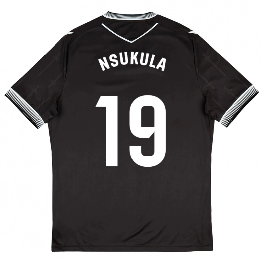 Danxen Hombre Camiseta Georges Nsukula #19 Negro Blanco 2ª Equipación 2025/26 La Camisa