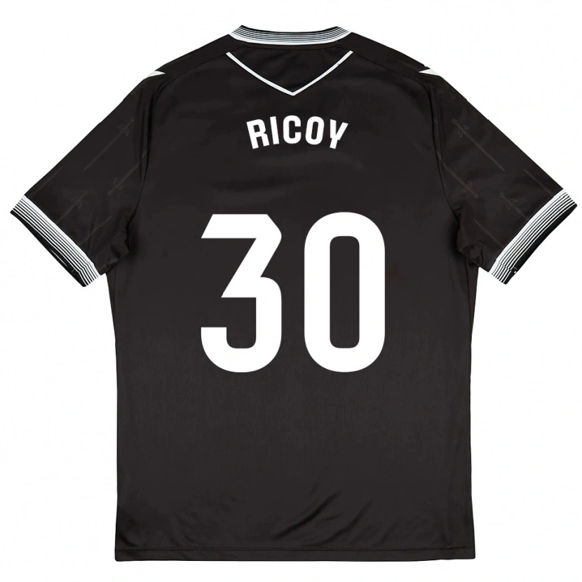 Danxen Hombre Camiseta Lucas Ricoy #30 Negro Blanco 2ª Equipación 2025/26 La Camisa