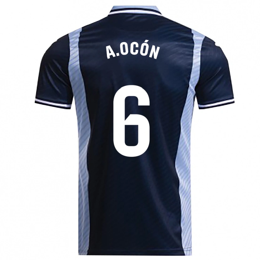 Danxen Hombre Camiseta Ana Belén Ocón López #6 Azul Marino Celeste 2ª Equipación 2025/26 La Camisa