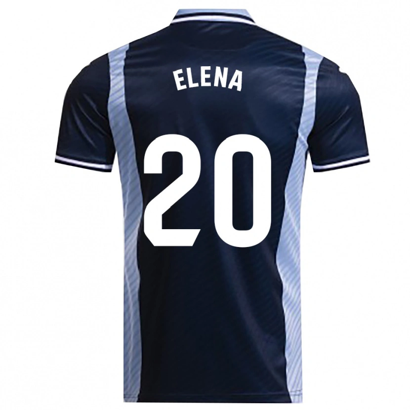 Danxen Hombre Camiseta Elena Lozano Gallego #20 Azul Marino Celeste 2ª Equipación 2025/26 La Camisa
