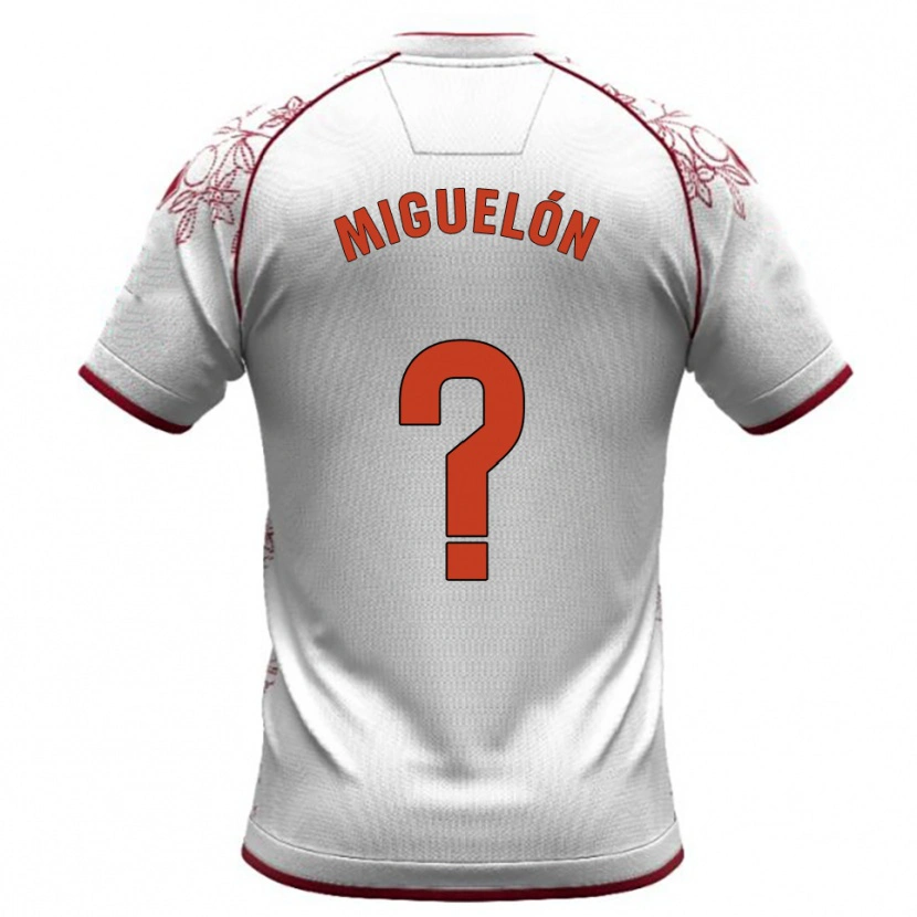 Danxen Hombre Camiseta Miguelón #0 Blanco Burdeos 2ª Equipación 2025/26 La Camisa