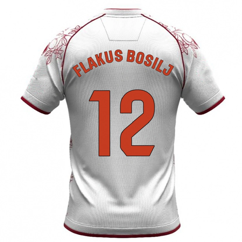Danxen Hombre Camiseta David Flakus Bosilj #12 Blanco Burdeos 2ª Equipación 2025/26 La Camisa