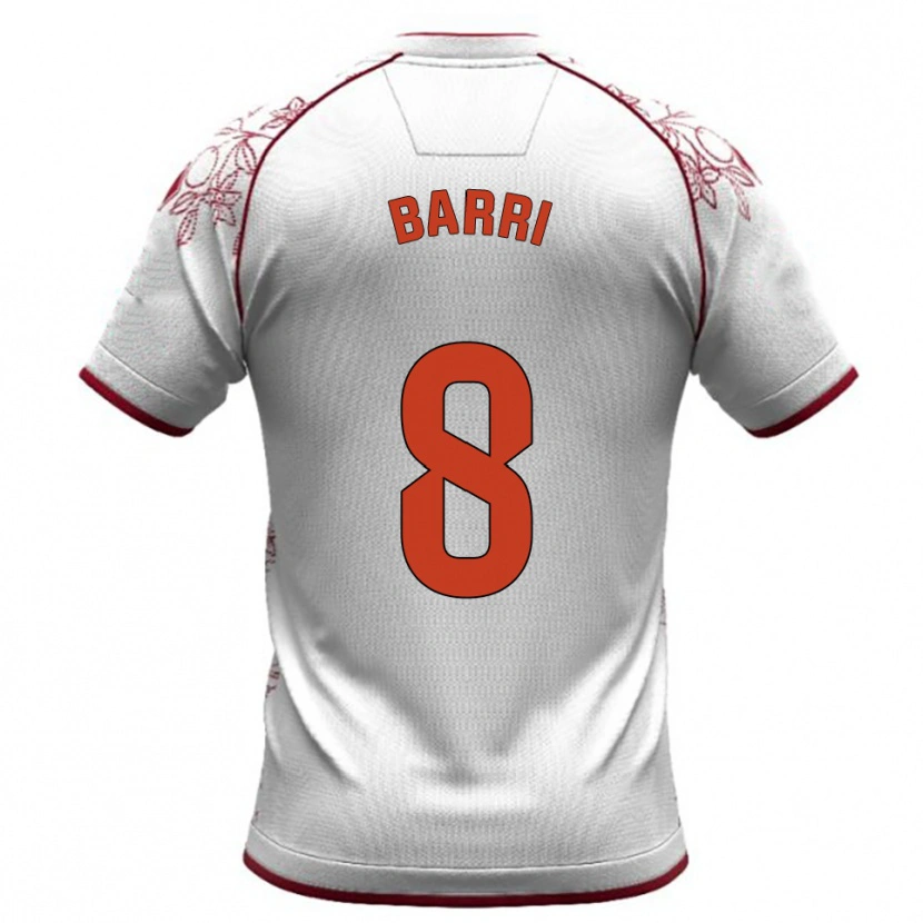 Danxen Hombre Camiseta Diego Barri #8 Blanco Burdeos 2ª Equipación 2025/26 La Camisa