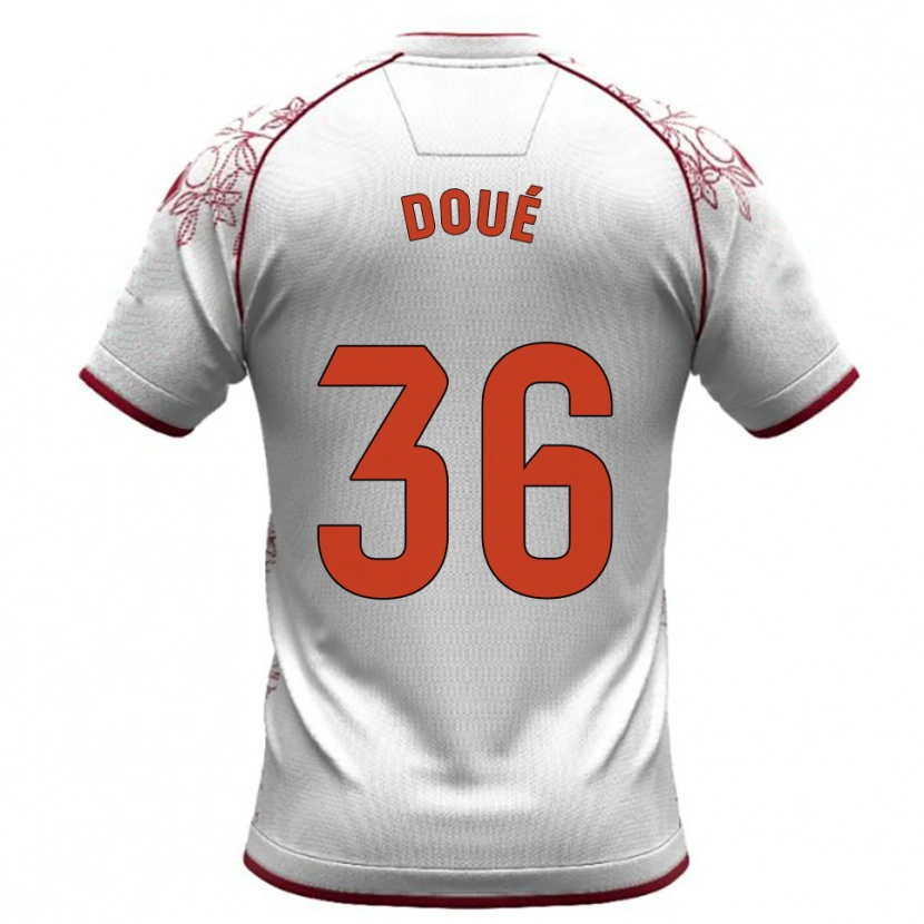 Danxen Hombre Camiseta Marc-Olivier Doué #36 Blanco Burdeos 2ª Equipación 2025/26 La Camisa