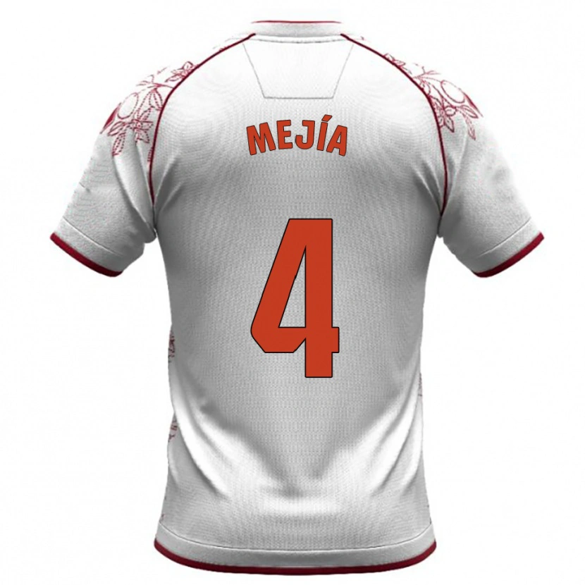 Danxen Hombre Camiseta Jordan Mejía #4 Blanco Burdeos 2ª Equipación 2025/26 La Camisa