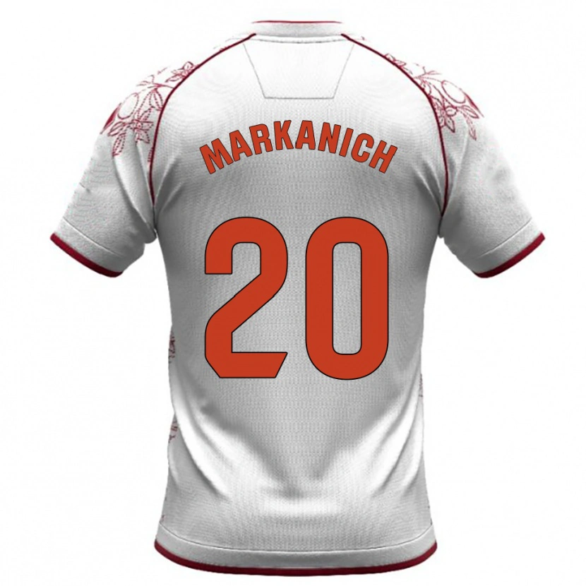 Danxen Hombre Camiseta Nick Markanich #20 Blanco Burdeos 2ª Equipación 2025/26 La Camisa