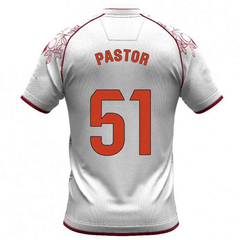 Danxen Hombre Camiseta Gonzalo Pastor #51 Blanco Burdeos 2ª Equipación 2025/26 La Camisa