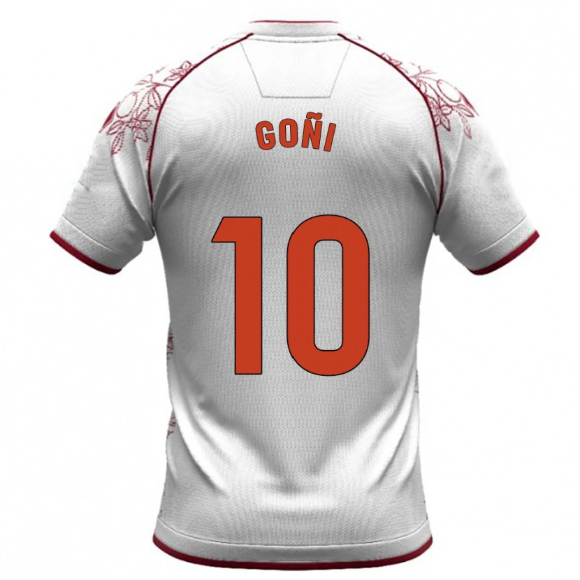 Danxen Hombre Camiseta Hugo Goñi #10 Blanco Burdeos 2ª Equipación 2025/26 La Camisa