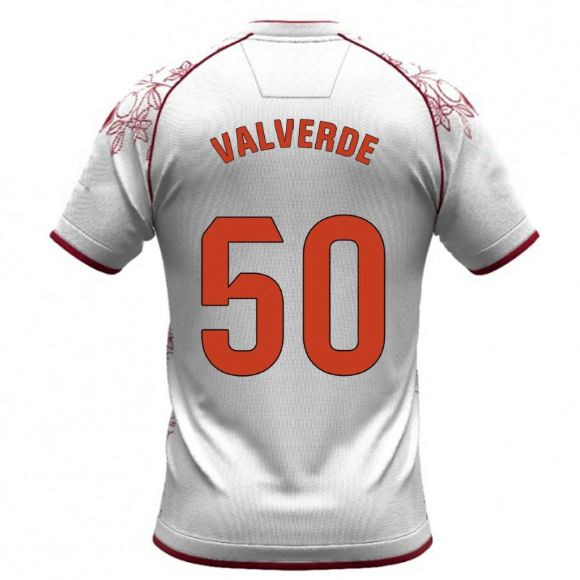 Danxen Hombre Camiseta Jorge Valverde #50 Blanco Burdeos 2ª Equipación 2025/26 La Camisa