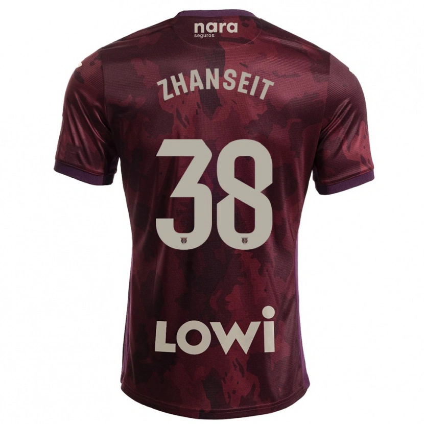 Danxen Hombre Camiseta Sultan Zhanseit #38 Burdeos Blanco 2ª Equipación 2025/26 La Camisa