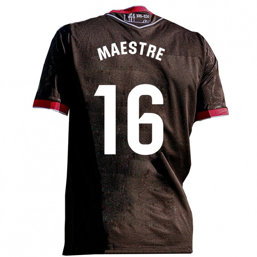 Danxen Hombre Camiseta Sergi Maestre #16 Negro Rojo 2ª Equipación 2025/26 La Camisa