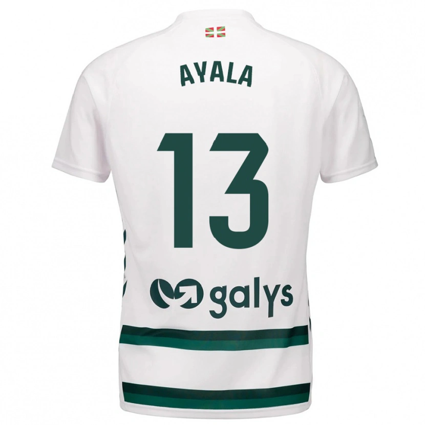 Danxen Hombre Camiseta Unai Ayala #13 Blanco Verde 2ª Equipación 2025/26 La Camisa
